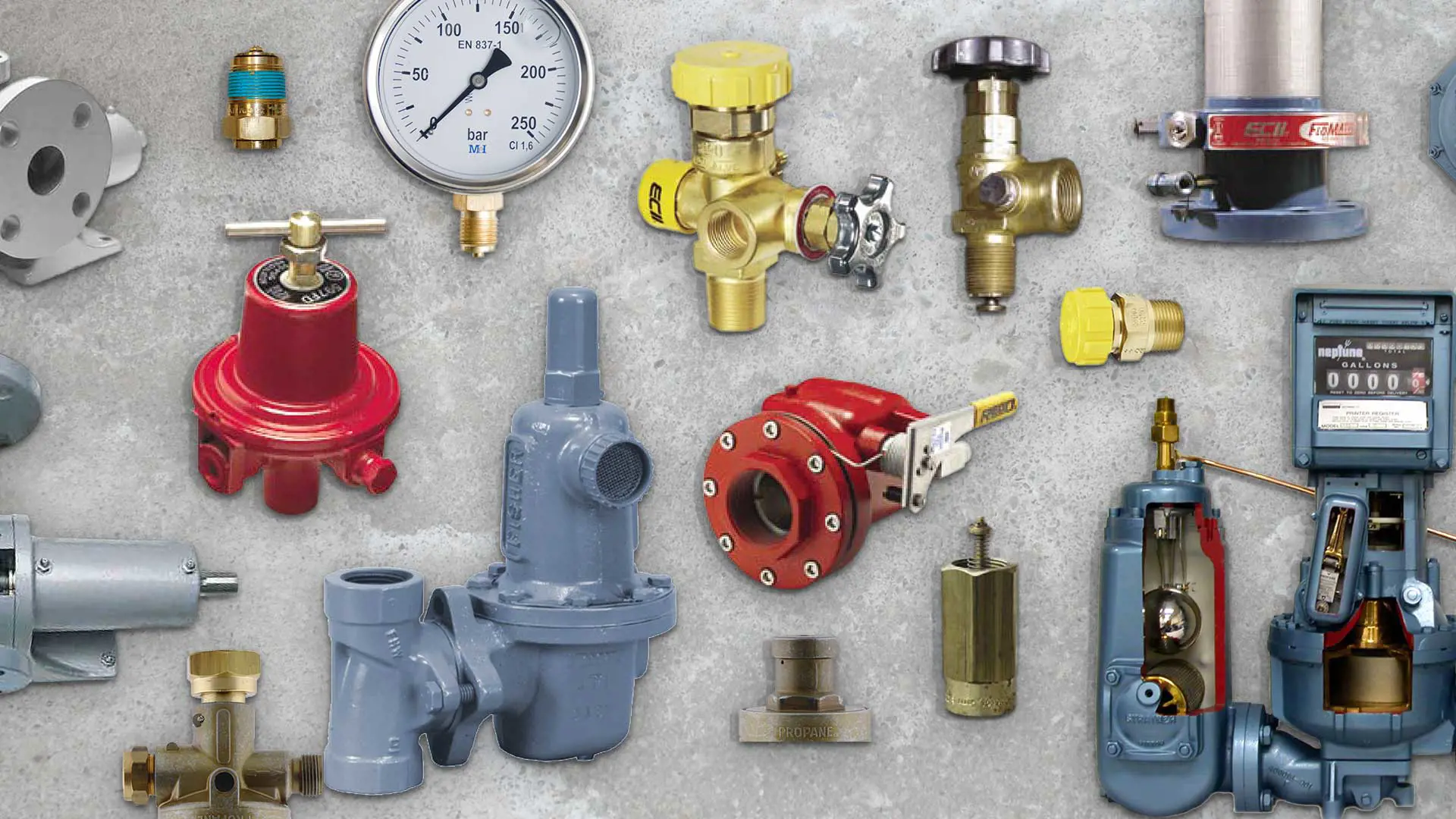 Image of different components MAKEEN Gas Equipment sells
