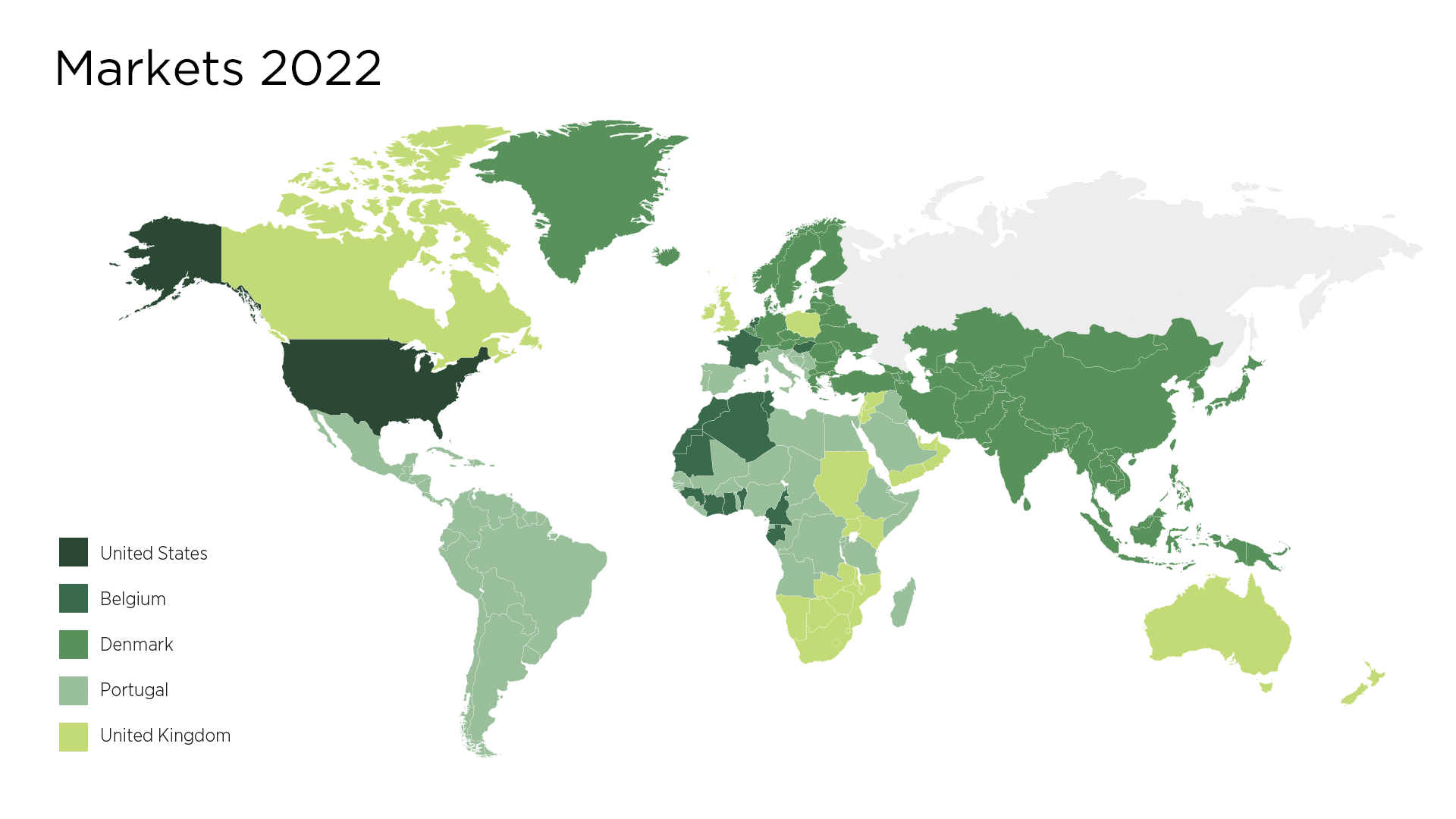 A GIF showing a world map with MAKEEN Gas Equipments markets from 2022 to 2025
