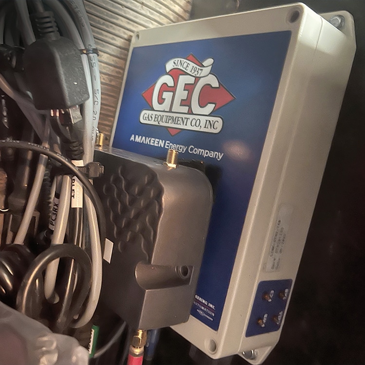 A photo of some equipment with GECs logo
