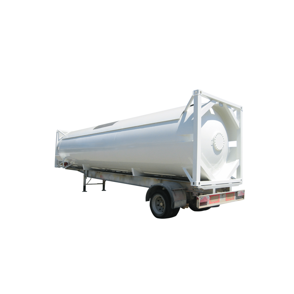 billede af en ISO-tank på en trailer