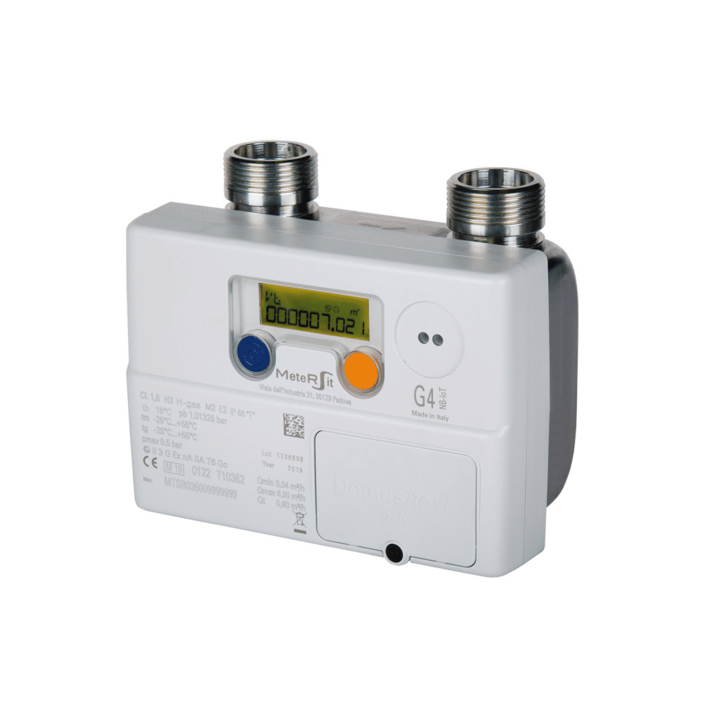 Image of a smart meter with lit display