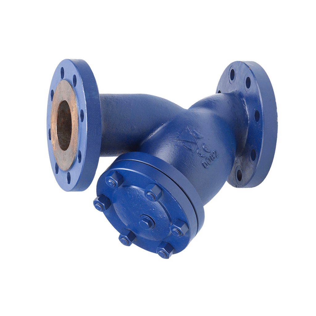 image of blue gas strainer