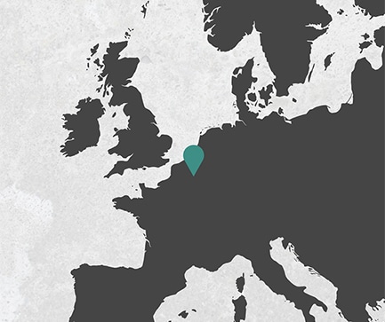 En grafisk fremstilling af et kort med en markering på Belgien