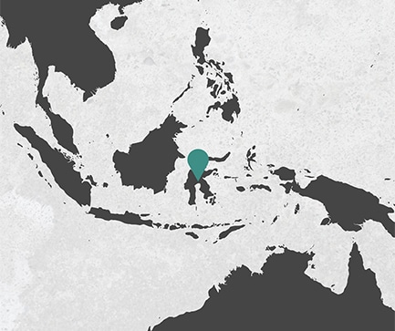 En grafisk fremstilling af et kort med en markering på Indonesien
