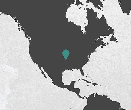 En grafisk illustration af et kort med en markering i USA