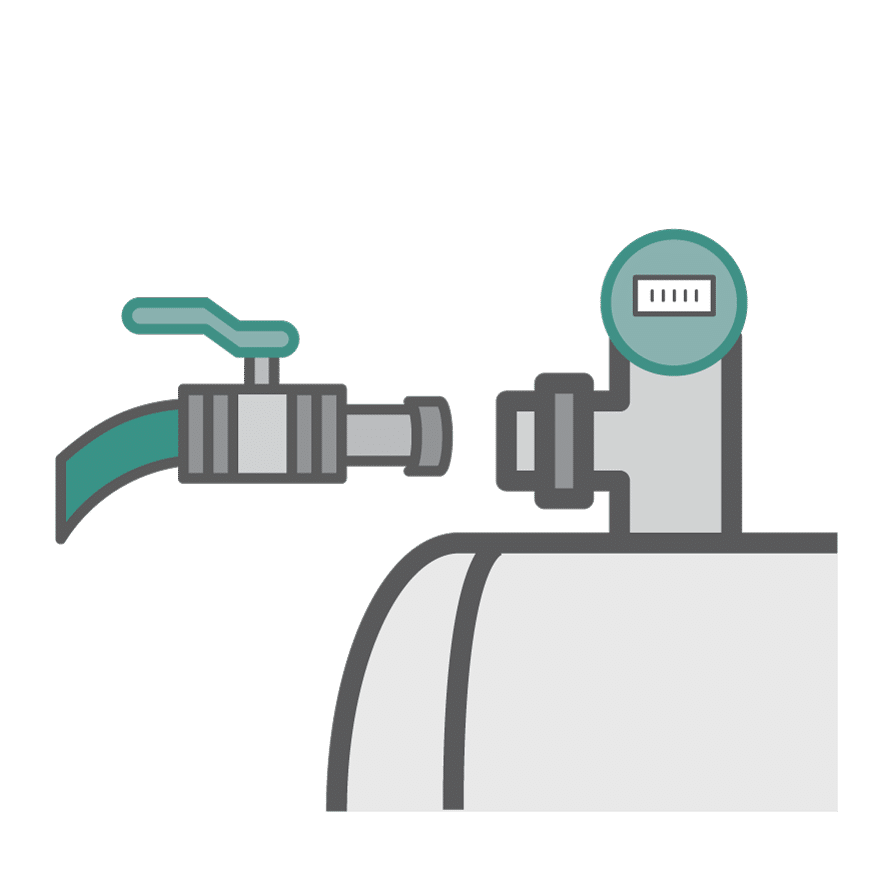 Illustration of loading and unloading of gas