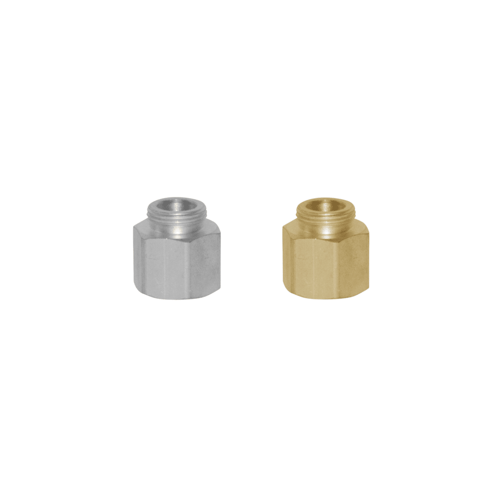 Image of a stainless steel and brass nipple
