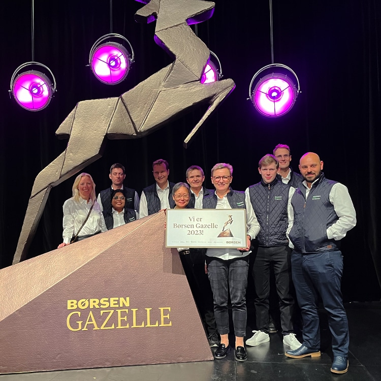 Une photo de MAKEEN Gas Equipment danoise MAKEEN Gas Equipment remportant le prix Børsen Gazelle 2023
