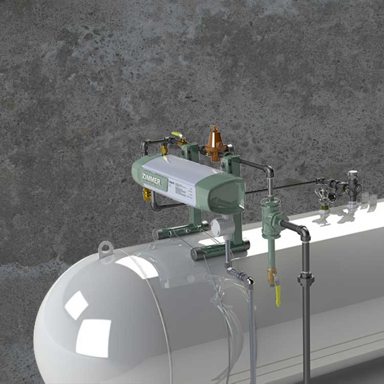 A photo of an installed Zimmer