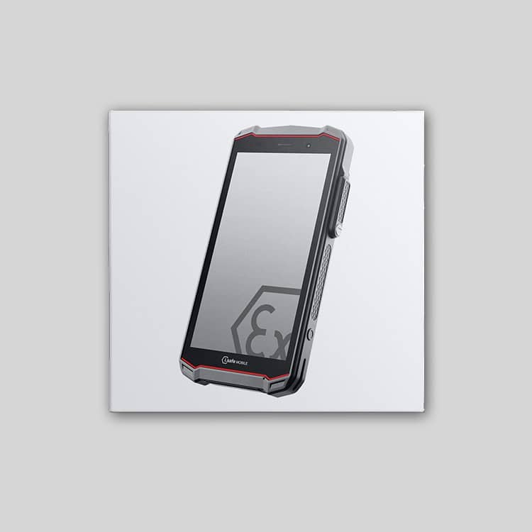 Et billede af en i safe-mobiltelefon