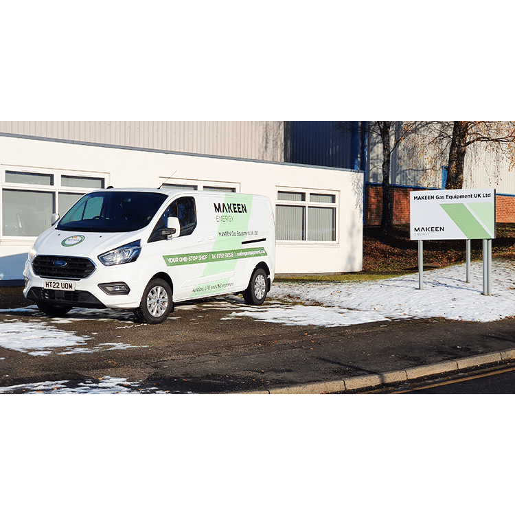 Et billede af en servicebil fra MAKEEN Gas Equipment 