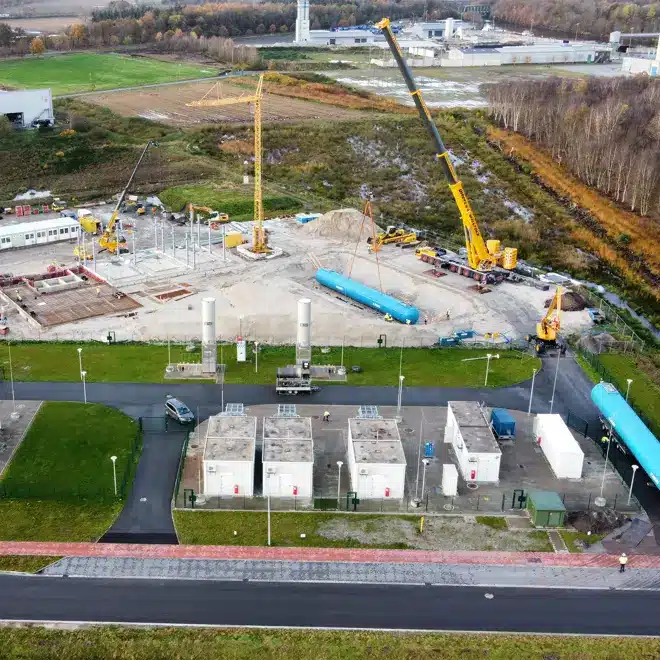 Une photo montrant l'enfouissement d'un réservoir de biogaz