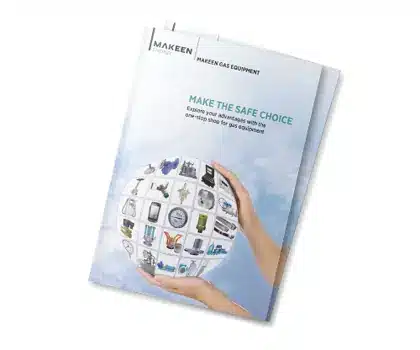 Et billede af en brochure om MAKEEN Gas Equipment